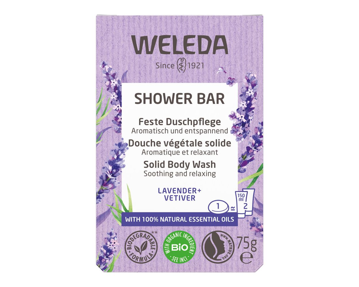 WELEDA Feste Duschpflege Lavender + Vetiver | VITALIA Reformhaus Onlineshop