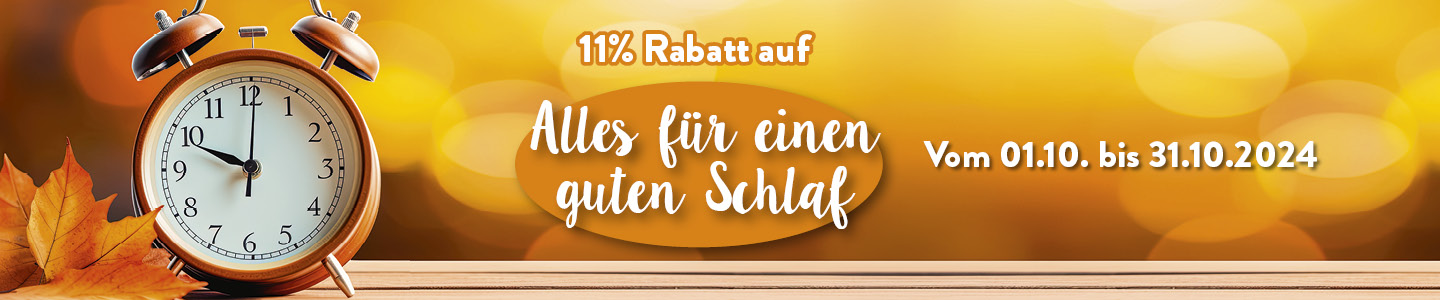 Aktion zur Zeitumstellung bei VITALIA Reformhaus - 11 % Rabatt auf Beruhigung und Schlafen